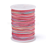 Segment Dyed Polyester Thread, Braided Cord, Colorful, 0.4mm, about 16.4 yards(15m)/roll(NWIR-I013-D-02)