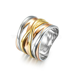 Cross 304 Stainless Steel Finger Rings, Multi-color, US Size 10(19.8mm)(FS-WG16BAC-20)