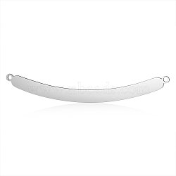 Anti-Tarnish 304 Stainless Steel Links Connectors, Mirror Polished Finish, Curved Strip, Stamping Blank Tag, Stainless Steel Color, 64x10.5x1.5mm, Hole: 1.4mm(STAS-I311-08P)