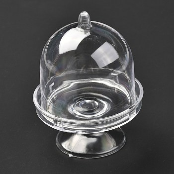 Transparent Plastic Candy Packing Box, with Cap, for Wedding Candy/Cake Disply, Clear, 5.8x7.7cm, Inner Diameter: 5cm