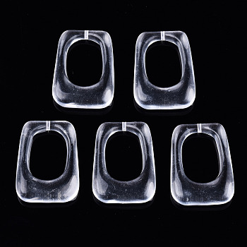 Transparent Resin Pendants, Trapezoid, Clear, 29.5x21.5x7mm, Hole: 1mm