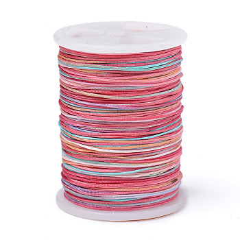 Segment Dyed Polyester Thread, Braided Cord, Colorful, 0.4mm, about 16.4 yards(15m)/roll