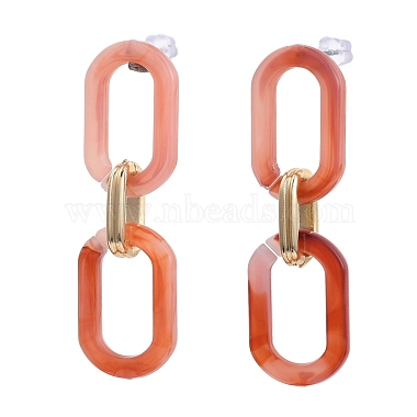 Acrylic & Aluminum Cable Chains Dangle Stud Earrings(EJEW-JE04236-M)-2
