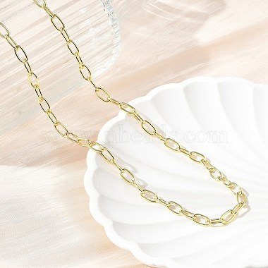 Brass Paperclip Chain Necklaces(X-NJEW-A042-03G)-5