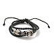 PU Imitation Leather Cord Triple Layer Multi-strand Bracelets(BJEW-P329-04AS)-2