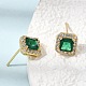 Brass Micro Pave Cubic Zirconia Stud Earrings(EJEW-G471-06G)-4