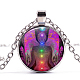 Chakra Theme Yoga Human Glass Pendant Necklace(CHAK-PW0001-023A)-1
