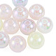 Rainbow Iridescent Plating Acrylic Beads(OACR-N010-073A)-1