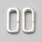 925 Sterling Silver Spring Gate Rings, Oval, Silver, 13.5x6x2mm, Inner Diameter: 10x3mm(STER-WH0004-046)