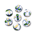 Handmade Porcelain Beads, Hand Painted Porcelain, Round, Green, 10~10.5mm, Hole: 1.6~4mm(PORC-Q007-07C)