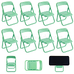 8Pcs Cute Mini Chair Shape Foldable Plastic Mobile Phone Holders, Turquoise, 110x65mm(AJEW-CP0007-14)