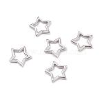 Zinc Alloy Links, Open Back Bezel, For DIY UV Resin, Epoxy Resin, Pressed Flower Jewelry, Star, Platinum, 9x9.5x1mm, Hole: 5mm(PALLOY-WH0036-21P-1)