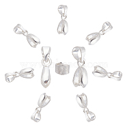 CREATCABIN 10Pcs 925 Sterling Silver Pendants, Ice Pick & Pinch Bails, with 925 Stamp, Silver, 13.5mm, Hole: 4mm, Pin: 0.5mm(STER-CN0001-12)