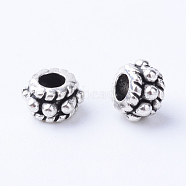Tibetan Style Alloy Spacer Beads, Rondelle, Cadmium Free & Lead Free, Antique Silver, 5x3mm, Hole: 2mm, about 290pcs/50g(X-TIBE-Q063-27AS-RS)