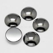 Non-magnetic Synthetic Hematite Cabochons, Half Round/Dome, 20x5mm(G-P162-05-20mm)