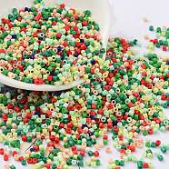 Baking Paint Glass Seed Beads, Cylinder, Sea Green, 2x1.5mm, Hole: 1mm, about 5599pcs/50g(X-SEED-S042-05B-51)