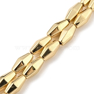 Electroplated Synthetic Magnetic Hematite Beads Strands, Rhombus, Light Gold Plated, 12~12.3x5.2~5.8x5.2~5.8mm, Hole: 1.2mm, about 33pcs/strand, 17.91''(45.5cm)(G-Z032-A01-01LG)