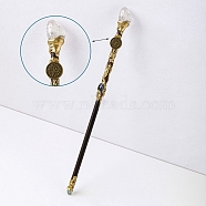 Natural Quartz Crystal Twelve Constellation Magic Wand, Cosplay Magic Wand, for Witches and Wizards, Sagittarius, 300mm(PW-WG31255-11)