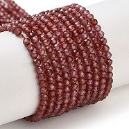 Natural Garnet Beads Strands, Faceted, Grade AA, Round, 2mm, Hole: 0.5mm, about 195~198pcs/strand, 15.35~15.63''(39~39.7cm)(G-B088-C11-02)