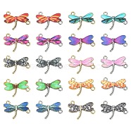 20Pcs Alloy Enamel Connector Charms, Dragonfly Links, Mixed Color, 23x17x1.8mm, Hole: 1.8mm(ENAM-YW0003-55)