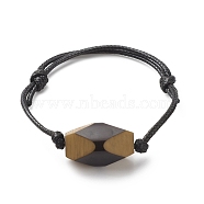 Acrylic Oval Beaded Bracelets, Polyester Cord Adjustable Bracelet for Women, Camel, Inner Diameter: 1-3/4~3-1/4 inch(4.5~8.2cm)(BJEW-JB08545-01)