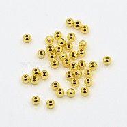 Eco-Friendly Brass Smooth Round Beads, Seamed Spacer Beads, Long-Lasting Plated, Cadmium Free & Lead Free, Golden, 2.5mm, Hole: 1.5mm(KK-D322-G-2.5mm-RS)