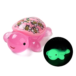 Luminous Cute Transparent Printed Resin Decoden Cabochons, Glow in the Dark Tortoise, Hot Pink, 49x33x16mm(RESI-B026-01B-04)