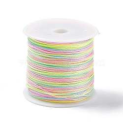 50M Segment Dyed Nylon Chinese Knotting Cord, for DIY Jewelry Making, Colorful, 0.8mm, about 54.68 Yards(50m)/Roll(NWIR-A008-02D)
