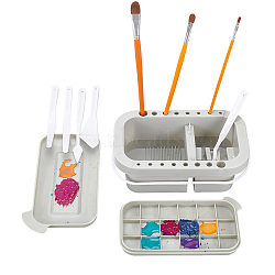 Elite Painting Supplies Kits, including Brush Basin, Wood Paint Brushes and Plastic Palette Scraper, Mixed Color(DIY-PH0009-80)