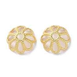Rack Plating Brass Bead Caps, Long-Lasting Plated, Lead Free & Cadmium Free, 8-Petals, Flower, Golden, 8x3mm, Hole: 1.4mm(KK-F090-21G-02)