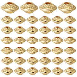 80Pcs Alloy Beads, Long-Lasting Plated, Bicone, Real 18K Gold Plated, 6.5x3.5mm, Hole: 1.5mm(FIND-BBC0003-06)