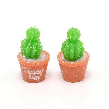 Echinopsis Tubiflora Resin Display Ornaments, Micro Landscape Garden Dollhouse Accessories Pretending Prop Decorations, Lime Green, 28.5x17mm