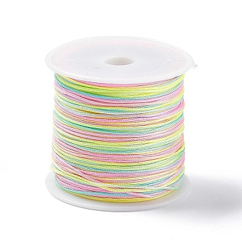 50M Segment Dyed Nylon Chinese Knotting Cord, for DIY Jewelry Making, Colorful, 0.8mm, about 54.68 Yards(50m)/Roll