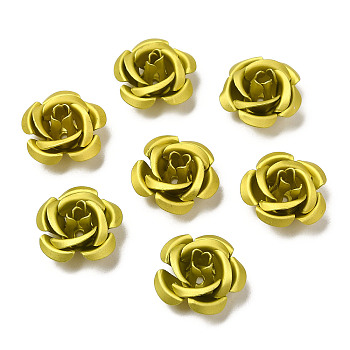 Aluminum Beads, Oxidation, Rose, Light Khaki, 15x15x9mm, Hole: 1.4mm