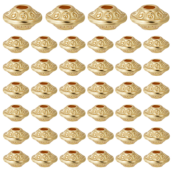 80Pcs Alloy Beads, Long-Lasting Plated, Bicone, Real 18K Gold Plated, 6.5x3.5mm, Hole: 1.5mm