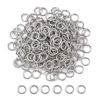 304 Stainless Steel Open Jump Rings, Stainless Steel Color, 8x1.2mm, Inner Diameter: 5.6mm, about 55pcs/10g