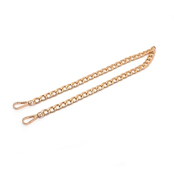 Aluminum Bag Strap Curb Chains, Wallet Chains, with Swivel Clasps, Golden, 59~59.5cm