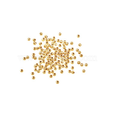 Real 18K Gold Plated Round Alloy Spacer Beads
