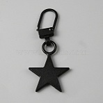 Alloy Zipper Puller, Zip Pull Tab Replacement, Garment and Bag Accessories, Star, Electrophoresis Black, 45mm(FIND-TAC0011-84EB)