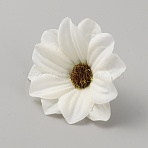 Handmade Silk Cloth Chrysanthemum, Artificial Flower Head, For Wedding Party Decoration, White, 47~60x20mm(AJEW-WH0258-970C)