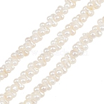 Electroplated Shell Pearl Beads Strands, Bone Shape, White, 6x2~3mm, Hole: 0.6mm, about 175pcs/strand, 16.14''(41cm)(SH-CBA94AD-01)