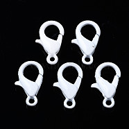 Spray Painted Eco-Friendly Alloy Lobster Claw Clasps, Cadmium Free & Nickel Free & Lead Free, White, 16.5x9.5x4mm, Hole: 1.6mm(PALLOY-T080-06C-13-NR)