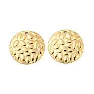 304 Stainless Steel Pendants, Flat Round Charm, Real 14K Gold Plated, 16x2mm, Hole: 1.4mm(STAS-L022-186G)