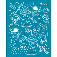 Silk Screen Printing Stencil, for Painting on Wood, DIY Decoration T-Shirt Fabric, Universe Themed Pattern, 100x127mm(DIY-WH0341-315)