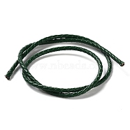 Braided Leather Cord, Dark Olive Green, 3mm, 50yards/bundle(VL3mm-17)