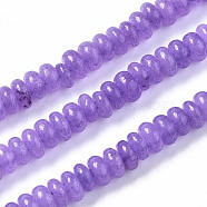 Natural White Jade Beads Strands, Dyed, Rondelle, Lilac, 4~5x2mm, Hole: 0.8mm, about 160~165pcs/strand, 14.96~15.35 inch(38~39cm)(G-S366-100)