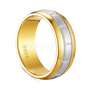 SHEGRACE Real 24K Gold Plated 925 Sterling Silver Finger Rings, with 925 Stamp, Platinum & Golden, Size 8, 17.8mm(JR699A-01)