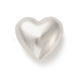 Rack Plating Brass Beads, Cadmium Free & Lead Free, Long-Lasting Plated, Hollow Heart, Platinum, 23.5x25x12mm, Hole: 4mm(KK-M276-02C-P)