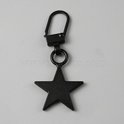 Alloy Zipper Puller, Zip Pull Tab Replacement, Garment and Bag Accessories, Star, Electrophoresis Black, 45mm(FIND-TAC0011-84EB)