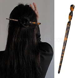 Cellulose Acetate(Resin) Hair Sticks, Twist Bar Shape, Dark Orange, 177x10x9.5mm(X-OHAR-C005-02B)